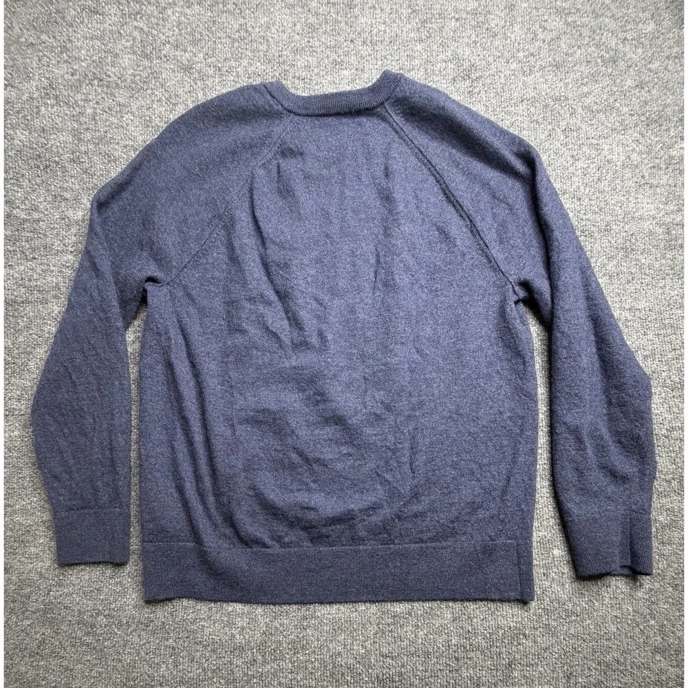 Banana Republic Pullover Sweater XL Blue Crewneck Cotton Italian Merino Wool